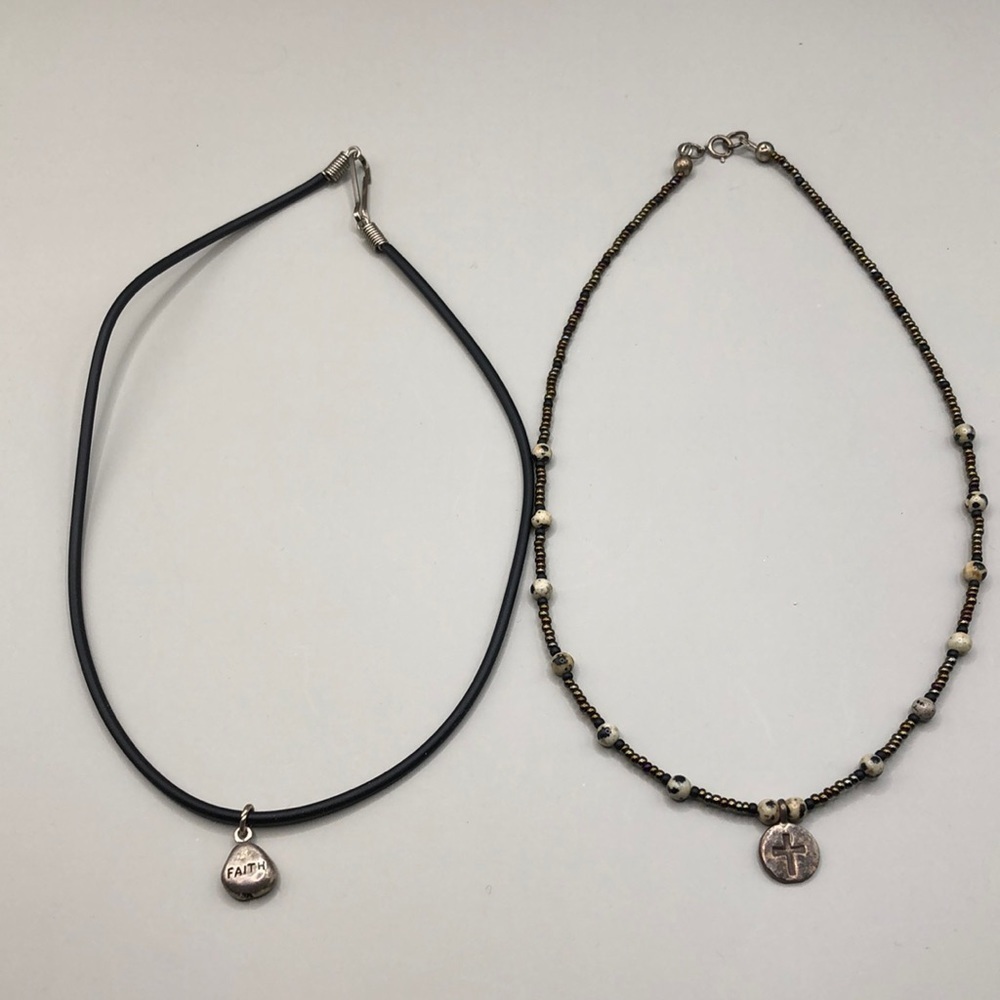 Curated bundle artisan religious Christian jewelry Cross Faith charm pendants.